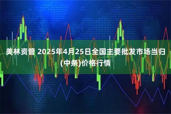 美林资管 2025年4月25日全国主要批发市场当归(中条)价格行情