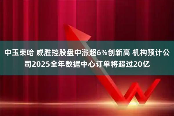中玉束哈 威胜控股盘中涨超6%创新高 机构预计公司2025全年数据中心订单将超过20亿